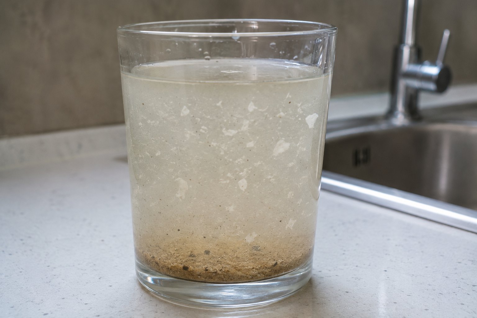 Мутная вода и осадок